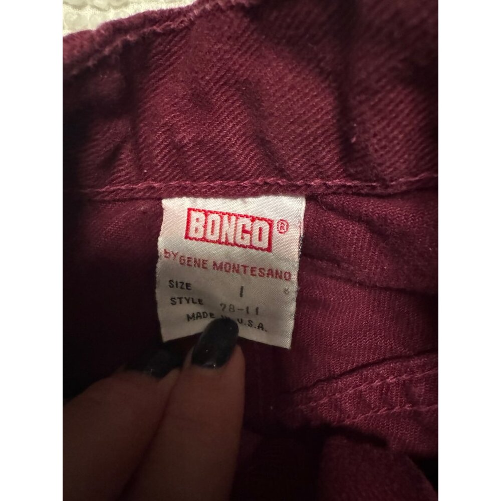 Bongo Vintage High Waisted Burgundy Denim Shorts USA Made Women’s Size 1 90s - Picture 3 of 9